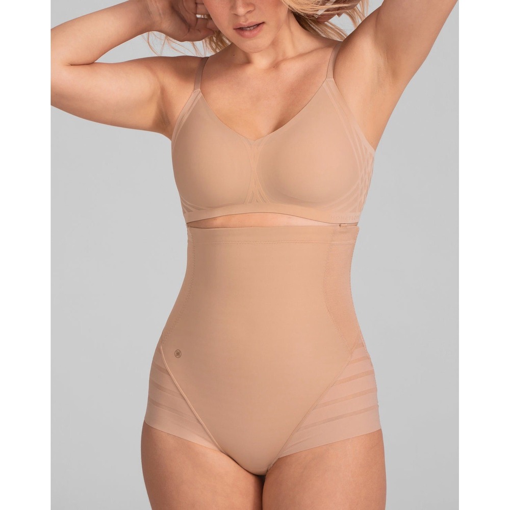 Honeylove High Waist Queen Brief Compression Shapewear Nude Slimming Large
